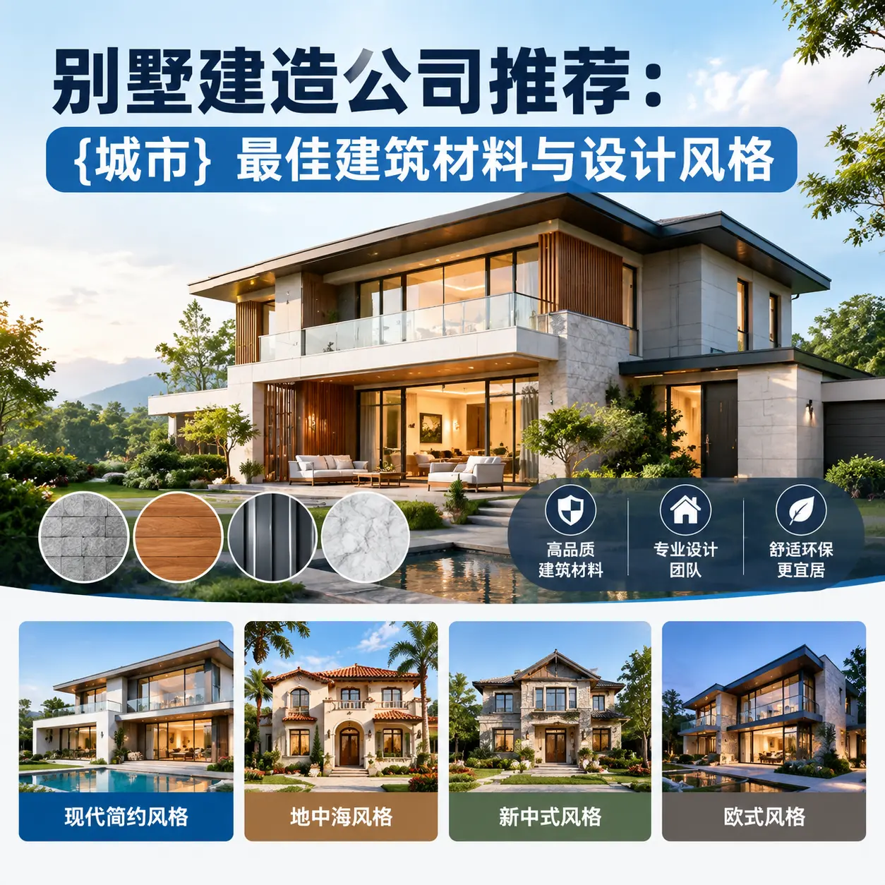 别墅建造公司推荐: 汇川 最佳建筑材料与设计风格